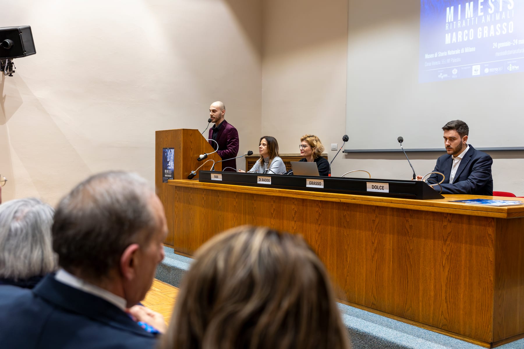 Opening view of Mimesis. Ritratti animali by Marco Grasso at the Natural History Museum of Milan, 2024