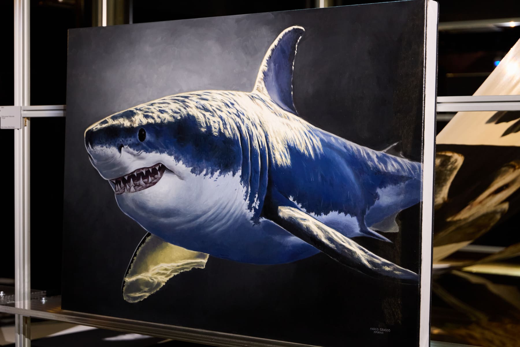Marco Grasso wildlife paintings installed at ADI Design Museum for Wild by Design, Milan, 2026
