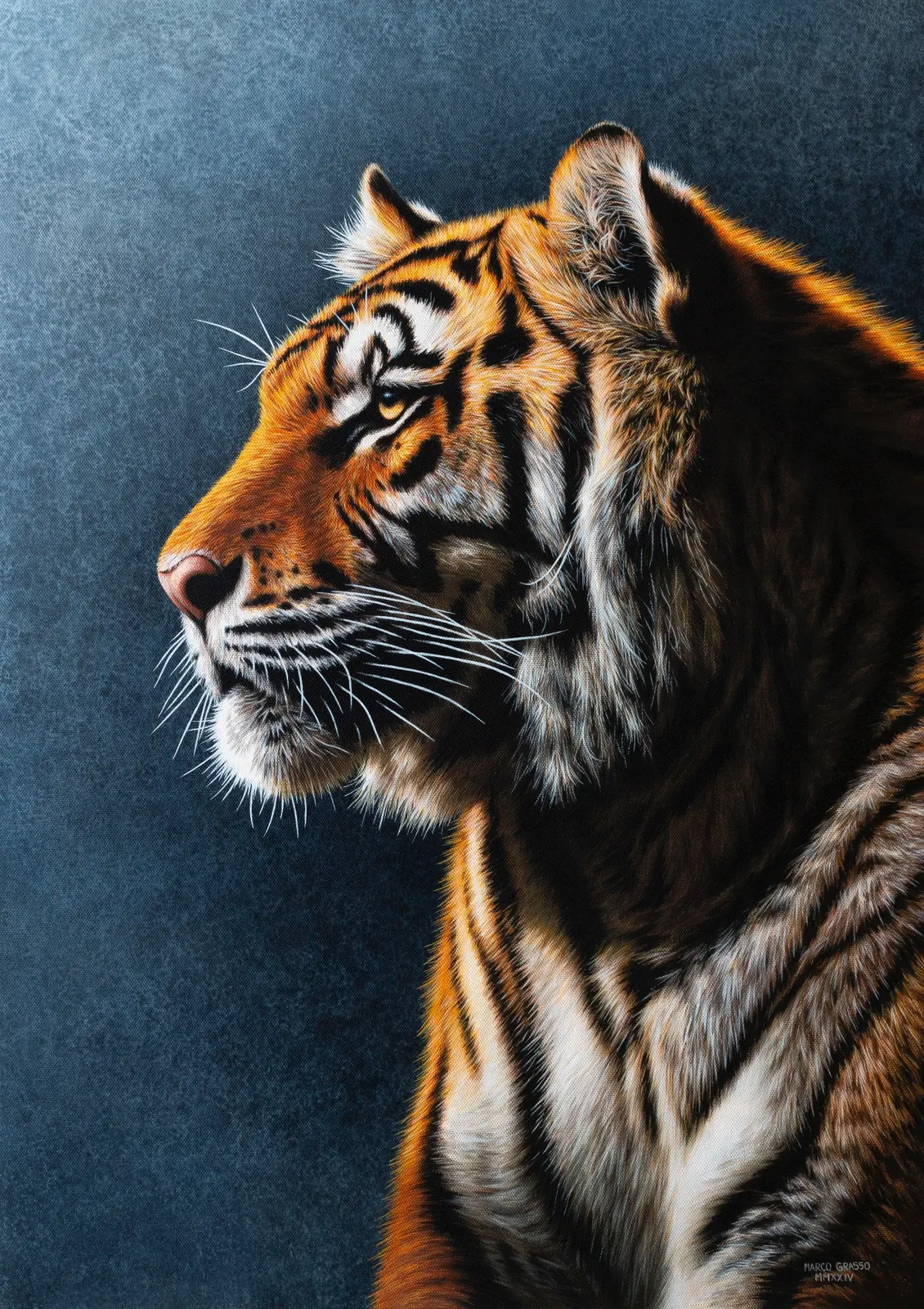Staring into the Distance, Acrylic on canvas, artwork by Marco Grasso