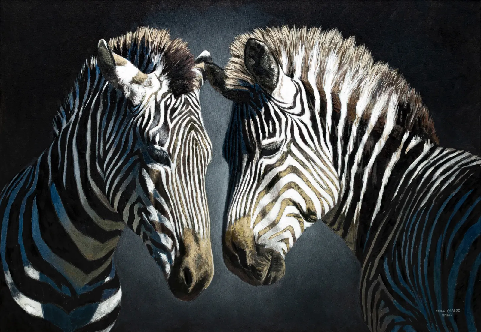 Love in Black and White, Oil on canvas, artwork by Marco Grasso