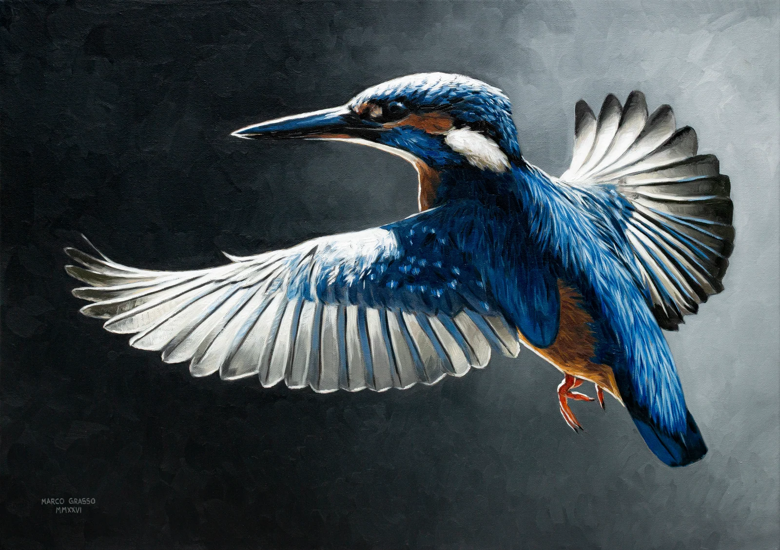 Flight, Oil on canvas, artwork by Marco Grasso