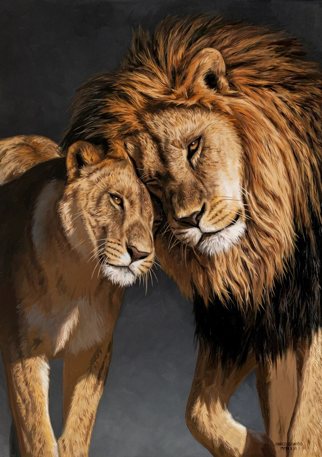 Side by Side, Oil on canvas, artwork by Marco Grasso
